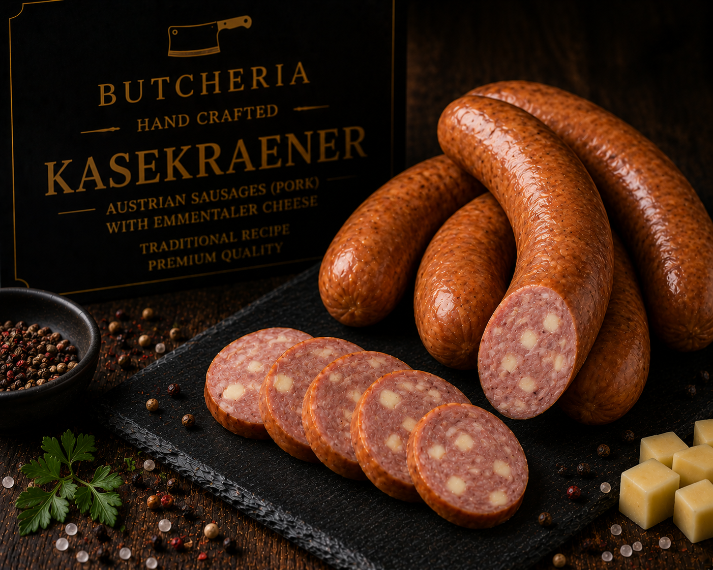 Kasekraener Austrian Sausages (Pork)