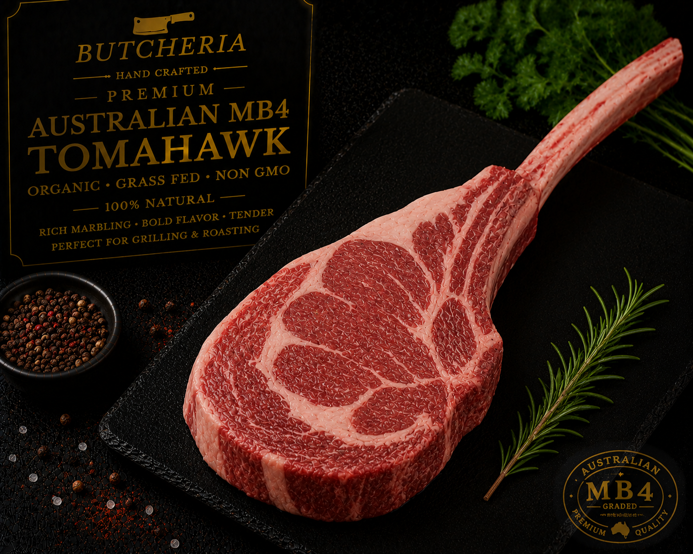 Whole Tomahawk organic Grass Fed Non-Gmo  No Antibiotics