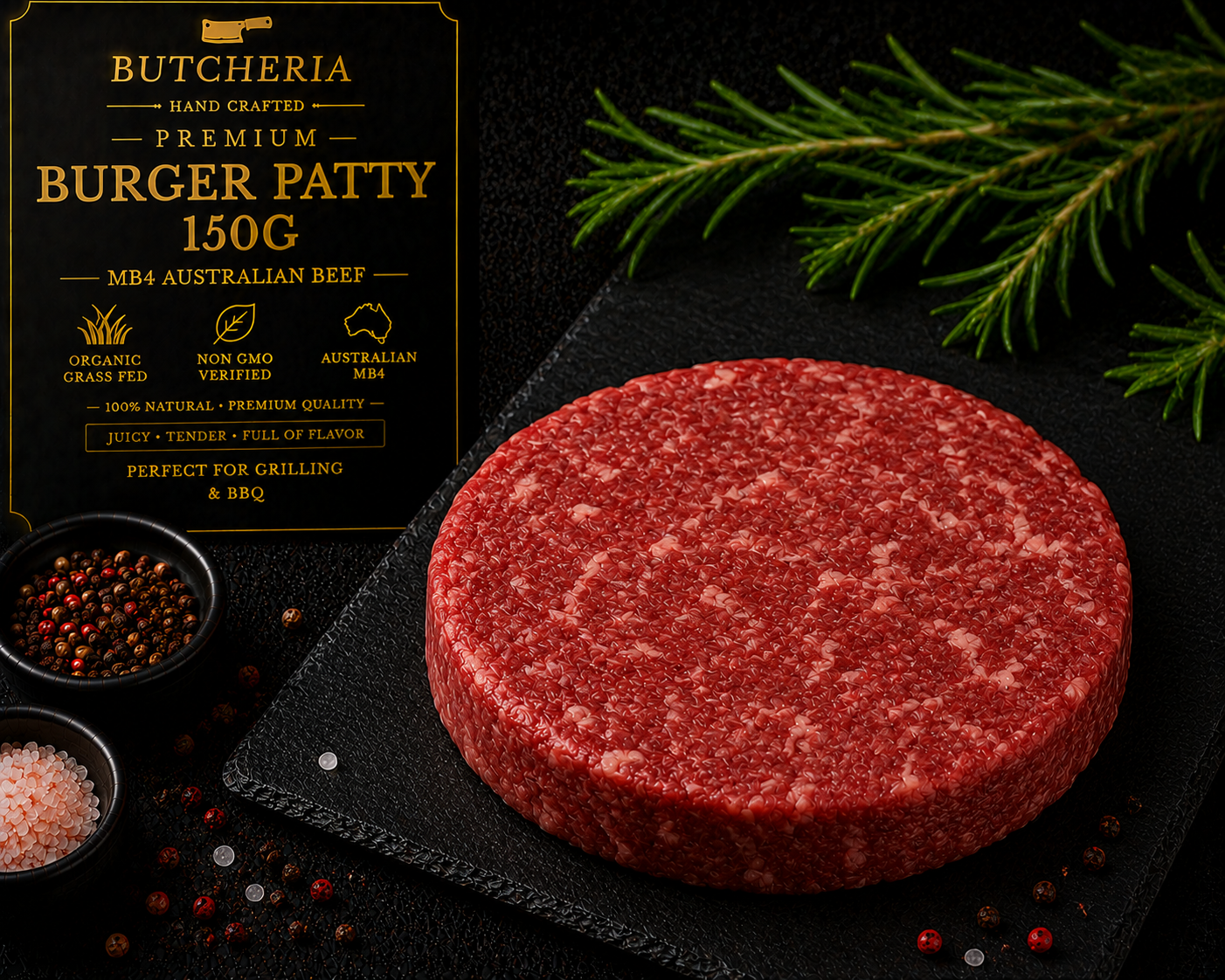 Beef Burgers, Organic grass Fed, Non-Gmo, No Antibiotic